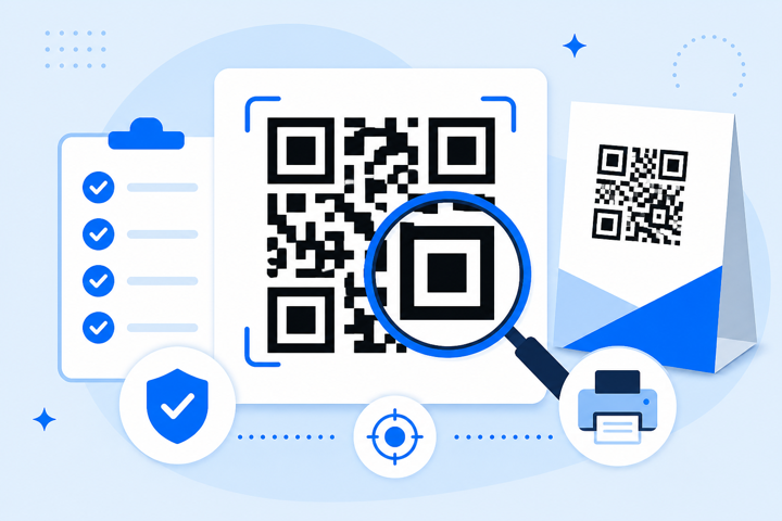 Checking QR code quality and contrast before printing
